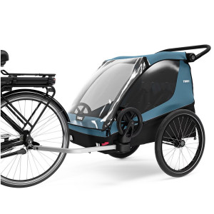 Remorca de bicicleta pentru transport copii, Thule, Courier, Aegean Blue, 2 locuri - Img 6