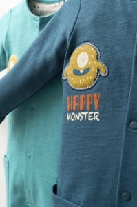 Salopeta cu buzunare pentru bebelusi Monster, Tongs baby (Marime: 3-6 Luni, Culoare: Bleumarin)