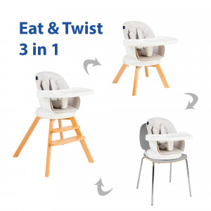 Scaun de masa 3 in 1 Juju Eat&Twist, Gri - Img 13