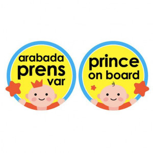 Semn luneta Baby/Prince/Princess on board cu ventuza (Culoare: Galben)