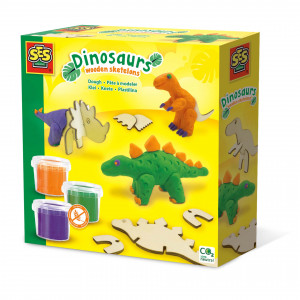 Set creativ - Schelete de dinozauri din lemn si plastilina - Img 1