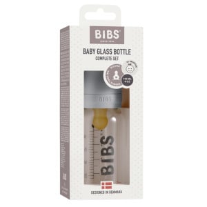 BIBS - Set complet biberon din sticla anticolici, 110 ml, Cloud - Img 2