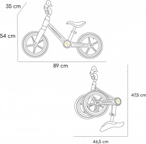 Bicicleta pliabila fara pedale Skiddou Ronny, Galben