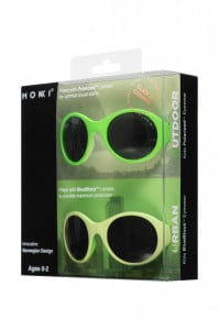 Ochelari de soare pentru copii MOKKI Click & Change, protectie UV, verde, 0-2 ani, set 2 perechi