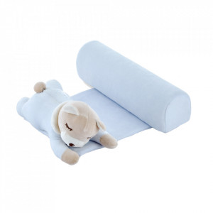 Pernuta pozitionator BabyJem anti-rasucire pentru bebelusi Teddy (Culoare: Bleu)