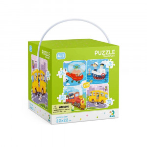 Puzzle 4 in 1 - Vehicule (12, 16, 20, 24 piese) - Img 1