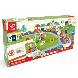 Puzzle pentru copii Vehicule de salvare (4 in 1) si joc storytelling - Img 2