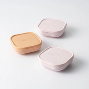 Set 3 boluri pentru hrana bebelusi Miniware Snack Bowl, 100% din materiale naturale biodegradabile, Cotton Candy+Toffee+Vanilla