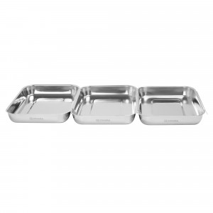 Set 3 tavi panare, inox, 15x22x3cm - Zokura - Img 1