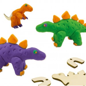 Set creativ - Schelete de dinozauri din lemn si plastilina - Img 3