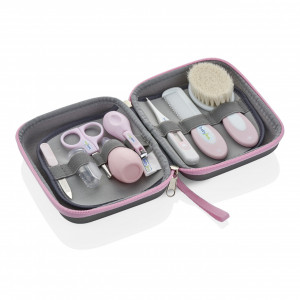 Set ingrijire unghii bebelusi cu 9 piese BabyJem Grooming Set (Culoare: Roz)