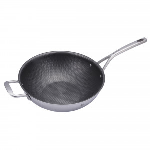 Tigaie wok antiaderenta 3-ply, inox, 30 cm/5 l - Zokura - Img 2