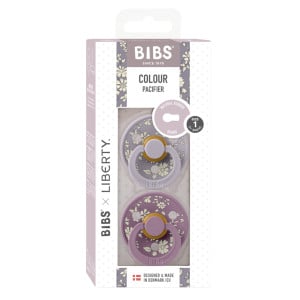 BIBS x LIBERTY - Set 2 suzete Colour Capel Latex, tetina rotunda, 0 luni+-Fossil Grey/Mauve - Img 3