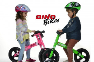 Bicicleta fara pedale Balance bike Runner verde neon Dino Bikes cu roti de 12”( fara cutia originala)