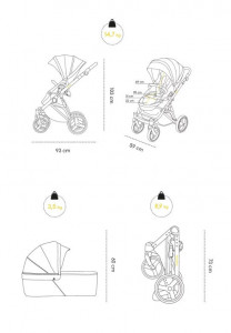 Carucior 2 in 1 Skiddou Oslo+, Onyx, Negru