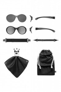 Ochelari de soare pentru copii MOKKI Click & Change, protectie UV, negru, 0-2 ani, set 2 perechi