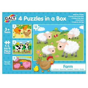 Set 4 puzzle-uri Animale de la ferma (4, 6, 8, 12 piese) - Img 1