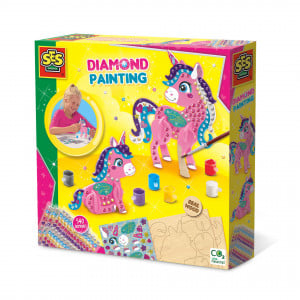 Set de pictura pentru copii cu diamante adezive si unicorn - Img 1