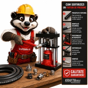 Clește hidraulic de sertizat pentru furtunuri și țevi 10-20 mm, forță 20T, XD3370 - Img 12