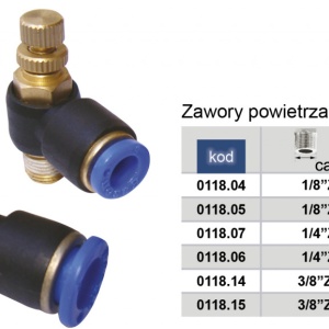 Drosel pneumatic SL CONECTOR PLASTIC TIP L CU REGLAJ DEBIT 3/8'' 10mm MA0118.14 – echipament profesional