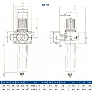 Reductor cu filtru de apa pentru aer comprimat ADLER AD-FR 1/2" MA3125.2 – echipament profesional