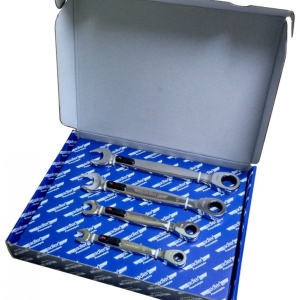 Set de chei inelare cu clichet si LED, 4 piese ADLER AD-3550.25 PROFI - Img 1