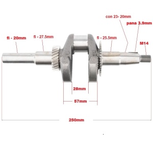 Arbore cotit motoare termice 6.5CP 19mm 20x30x25mm V60362x Verke