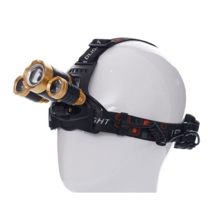 Lanterna frontala de cap T6 LED cu 2x Q5 zoom 1-2000x 18A KD1246 KraftDele - Img 2