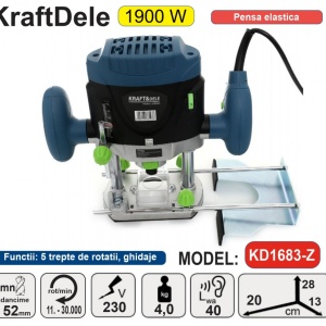 Masina de Frezat Verticala Oberfreza 1900W KraftDele KD1683-Z - Img 1