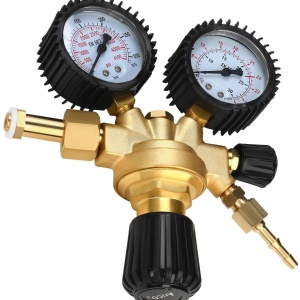 Reductor butelie AR/CO2 XD1822 pentru sudură, cu manometre, reglaj precis și debit maxim 32 L/min - Img 8