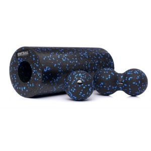 Set 3 in 1 pentru yoga si masaj, Zola, rola, 1 bila single si 1 bila dubla, duritate medie, din spuma B-11902 – echipament profesional