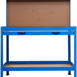 Masă de lucru pentru atelier XD640, 1200 x 600 mm, cu sertar, panou pentru scule și raft inferior 80 kg - Img 2