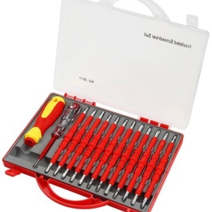 Set 14 șurubelnițe izolate KraftDele KD5971, pentru instalații electrice până la 1000V, cu organizator