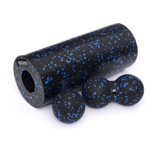 Set 3 in 1 pentru yoga si masaj, Zola, rola, 1 bila single si 1 bila dubla, duritate medie, din spuma B-11902 – echipament profesional