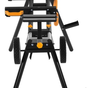 Suport profesional pentru ferăstrău staționar CD11873 – Extensibil 216 cm, Picioare pliabile, Role de ghidare și Roți de transport - Img 5