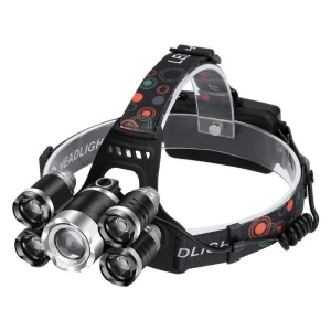 Lanterna frontala de cap T6 led cu 4x Q5 zoom 1-2000x 18A KD1248 KraftDele - Img 1