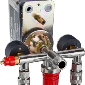 Presostat trifazat pentru compresor KraftDele KD2169 cu triplă conexiune, 2 manometre și 2 cuple rapide - Img 11
