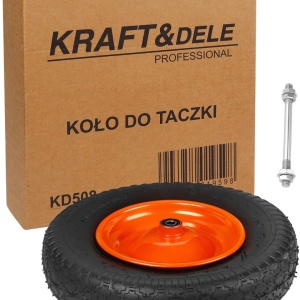 Roată pentru roabă 16 inch XD508 cu ax și piulițe, anvelopă 4.80/4.00-8, rulare lină pentru grădină și construcții