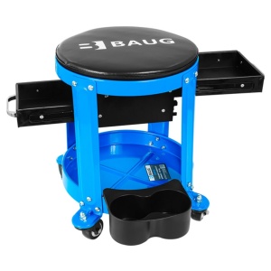 Scaun de atelier auto cu 2 sertare și 4 roți pivotante BAUG B4910, pentru service, reparații și lucru comod în garaj - Img 3