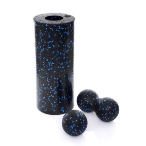 Set 3 in 1 pentru yoga si masaj, Zola, rola, 1 bila single si 1 bila dubla, duritate medie, din spuma B-11902