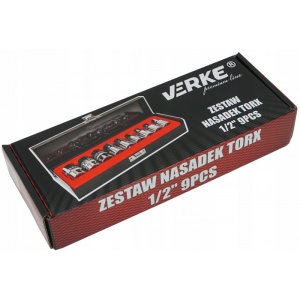 Set chei TORX 1/2" E10-E24 9 elemente VERKE V39111 - Img 8