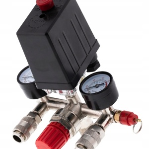 ⚙️ Presostat compresor aer cu 2 căi, cuple rapide și supapă cu reglaj al presiunii de iesire 220V 15A MXM806873T - Img 1