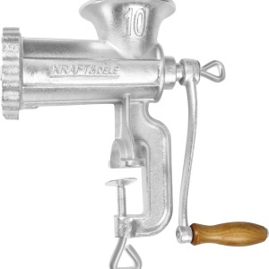 Mașină manuală de tocat carne KraftDele KD4192, mărimea 10, cu site și pâlnii pentru cârnați - Img 4