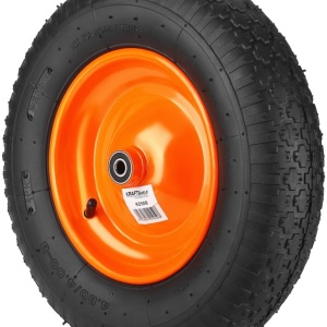 Roată pentru roabă 16 inch XD508 cu ax și piulițe, anvelopă 4.80/4.00-8, rulare lină pentru grădină și construcții - Img 8