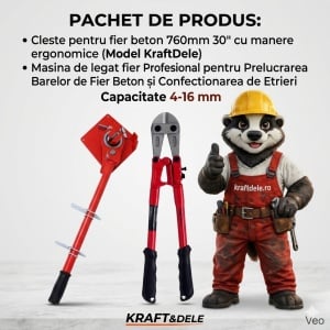 Pachet Promo Fier Beton – Mașină Profesională pentru Etrieri 4–16 mm + Clește Fier Beton 760 mm cu Mânere Ergonomice - Img 12