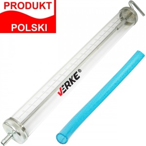Pompă manuală VERKE V86345 pentru aspirarea și dozarea uleiului, 1000 ml, cu furtun inclus