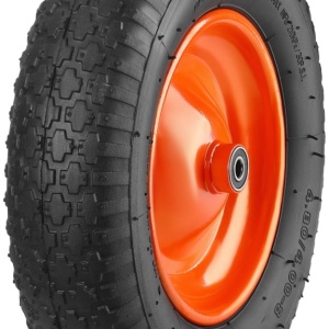 Roată pentru roabă 16 inch KraftDele KD508 cu ax și piulițe, anvelopă 4.80/4.00-8, rulare lină pentru grădină și construcții - Img 4