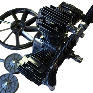Pompa compresor de aer cu 3 pistoane 7.5kW 900L/min pentru butelie 200-500L B-1407 – arzător pe gaz, 7.5kW, 900L
