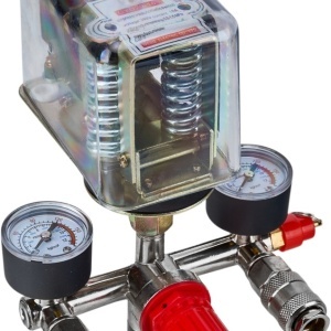Presostat trifazat pentru compresor KraftDele KD2169 cu triplă conexiune, 2 manometre și 2 cuple rapide - Img 2
