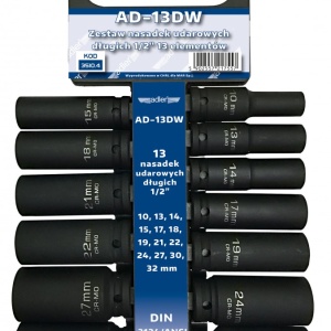 Set de chei tubulare IMPACT 1/2", 13 piese ADLER AD-13DW varianta lunga - Img 3